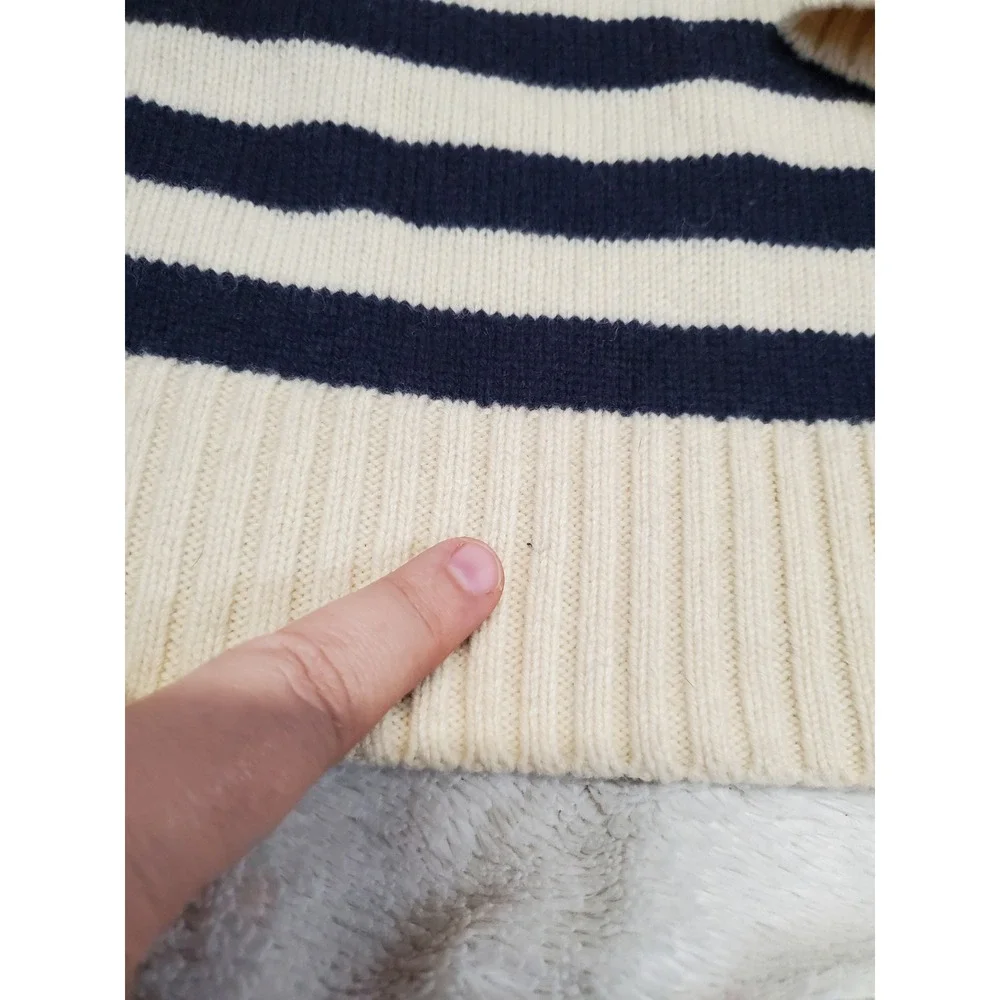 Banana Republic Blue Cream Knit Wool Blend Heritage Sweater Men XL‎ Classic